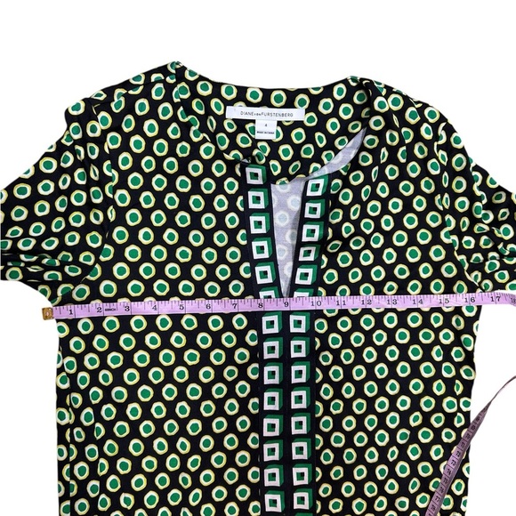 Diane Von Furstenberg Rose two green silk dress size 4 - Picture 8 of 8